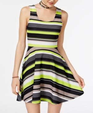 Planet Gold Juniors' Hazel Striped Fit & Flare Dress