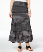 Jm Collection Printed Tiered Maxi Skirt, Only At Macy's