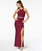 City Studios Glitter-lace Halter Gown, A Macy's Exclusive Style