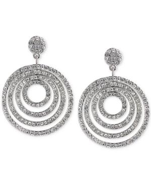 Carolee Silver-tone Pave Multi-circle Gypsy Hoop Earrings