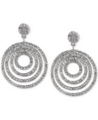 Carolee Silver-tone Pave Multi-circle Gypsy Hoop Earrings