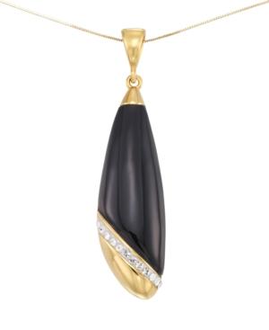 Signature Gold Onyx & Swarovski Crystal In 14k Gold, Created For Macy's
