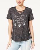 Juniors' Moon Crisscross Graphic T-shirt