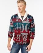 American Rag Log Cabin Shawl Collar Sweater