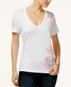 Guess Vivien Floral Embroidered T-shirt