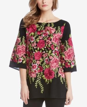 Karen Kane Embroidered Roses Top