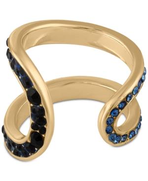 Rachel Rachel Roy Gold-tone Pave Double-row Open Ring