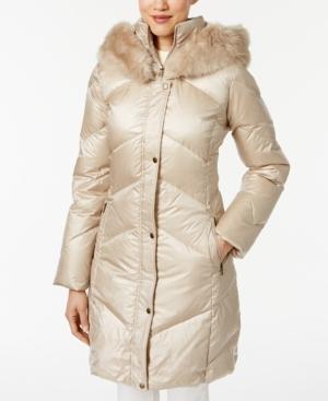 Larry Levine Faux-fur-trim Down Coat