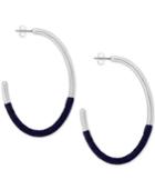 Lucky Brand Silver-tone Thread-wrapped Hoop Earrings