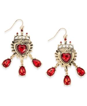 Thalia Sodi Gold-tone Red Stone Drop Earrings, Only At Macy's