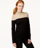 Cable & Gauge Colorblocked Turtleneck Sweater