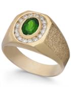 Men's Russalite (9/10 Ct. T.w.) & Diamond (3/8 Ct. T.w.) Textured Ring In 14k Gold