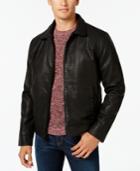Calvin Klein Men's Faux-leather Bomber Jacket