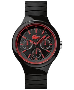 Lacoste Men's Borneo Black Silicone Strap Watch 44mm 2010868