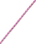 Effy Pink Sapphire (8-3/4 Ct. T.w.) And Diamond (1/4 Ct. T.w.) Tennis Bracelet In 14k Rose Gold, Created For Macy's
