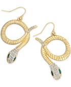 Thalia Sodi Gold-tone Pave Coiled Snake Drop Earrings, Only At Macy's