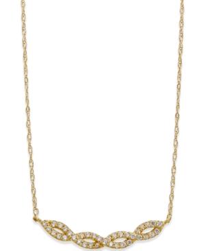 Cubic Zirconia Twist Pendant Necklace In 10k Gold