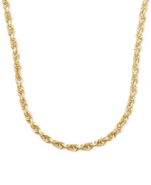 3mm Rope Chain 22" Necklace In 14k Gold