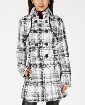 Bcx Juniors' Plaid Faux-leather Trim Jacket
