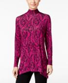 Style & Co. Mock-neck Printed Top, Only At Macy's