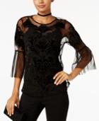 Inc International Concepts Velvet-trim Illusion Top, Created For Macy's