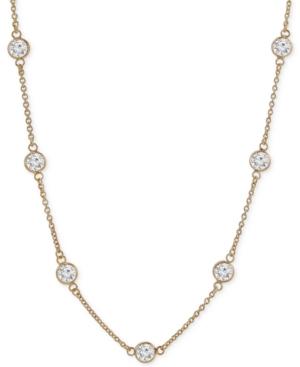 Giani Bernini Cubic Zirconia Bezel-set Statement Necklace In 18k Gold-plated Sterling Silver And Sterling Silver, Only At Macy's