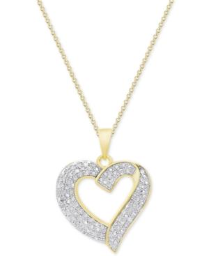 Diamond Heart Pendant Necklace (1/2 Ct. T.w.) In Sterling Silver, 18k Gold-plated Sterling Silver Or 18k Rose Gold-plated Sterling Silver