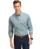 Nautica Big And Tall Long Sleeve Poplin Checked Casual Shirt