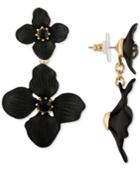 Rachel Rachel Roy Gold-tone Stone & Flower Double Drop Earrings