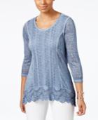 Style & Co Crochet-hem Top, Only At Macy's