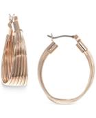 Nine West Rose Gold-tone Wide Hoop Earrings