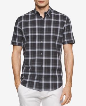 Calvin Klein Men's Slim-fit Plaid Short-sleeve Shirt