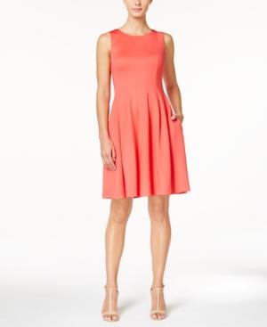 Calvin Klein Pleated Scuba Dress