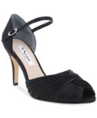 Nina Ruby Satin Peep-toe Evening Pumps Women's Shoes