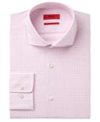 Hugo Men's Slim-fit Pink & Blue Micro Check Dress Shirt