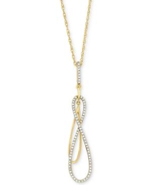 Wrapped In Love Diamond Double Infinity Pendant Necklace (1/6 Ct. T.w.) In 14k Gold, Created For Macy's