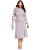 Alex Evenings Plus Size Sequin Chiffon Dress And Jacket