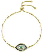 Giani Bernini Cubic Zirconia Evil Eye Adjustable Bracelet In Sterling Silver Or 18k Gold-plated Sterling Silver, Only At Macy's