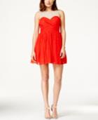 City Studios Juniors' Embellished Illusion Pleated Party Dress