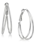 Charter Club Silver-tone Double Hoop Earrings, Only At Macy's