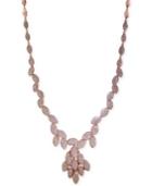 Pave Rose By Effy Diamond Pave Leaf Necklace In 14k Rose Gold (3-1/2 Ct. T.w.)