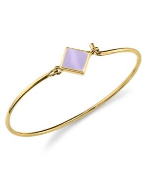 2028 14k Gold Dipped Diamon Shape Enamel Wire Bracelet