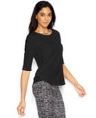 Bar Iii Short-sleeve Lace-trim Top