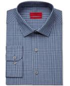 Alfani Men's Performance Stretch Easy Care Dark Mallard Gingham Dress Shirt, Only At Macy's