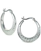 Giani Bernini Patterned Hoop Earrings In Sterling Silver, Created For Macy's