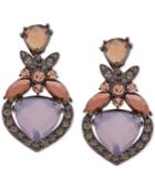Jenny Packham Hematite-tone Crystal Clip-on Drop Earrings