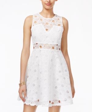 Marilyn Monroe Juniors' Sleeveless Lace Fit & Flare Dress