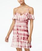 American Rag Juniors' Tie-dyed Cold-shoulder Dress, Created For Macy's