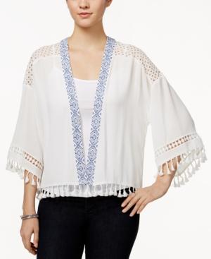 Miss Me Fringed Mixed-stitch Cardigan