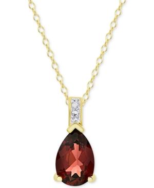 Rhodolite Garnet (1-3/4 Ct. T.w.) & Diamond Accent Pendant Necklace In 14k Gold-plated Sterling Silver